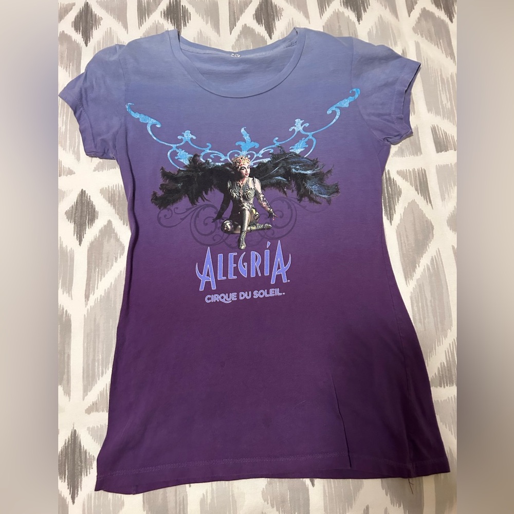 Purple Short Sleeve Tee with Fantasy Graphic XL feels more like a L